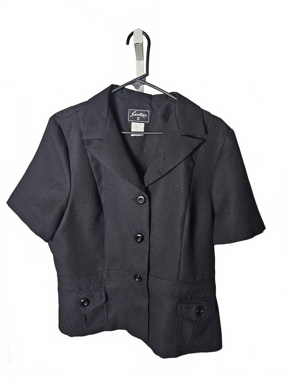Sweet Suit Black Short Sleeve Blazer Jacket Size 18 - Picture 1 of 5